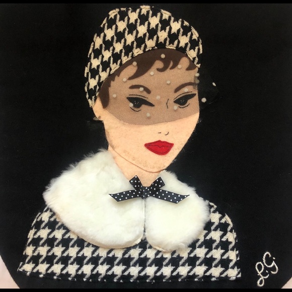 Lulu Guinness Audrey Hepburn Black Tote Bag - Picture 3 of 8